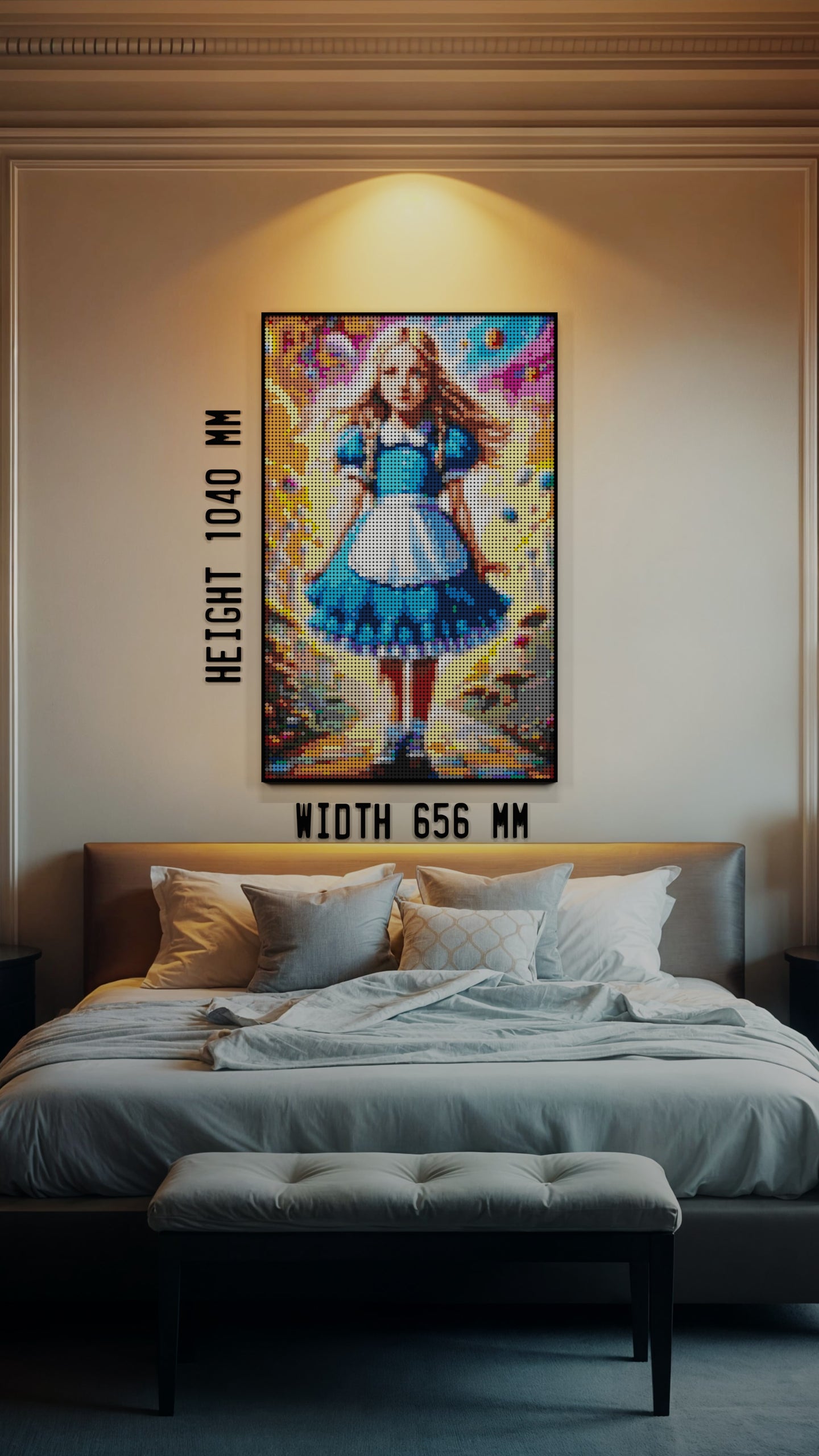 Alice in Wonderland LEGO® Style mosaic pixel art design for display
